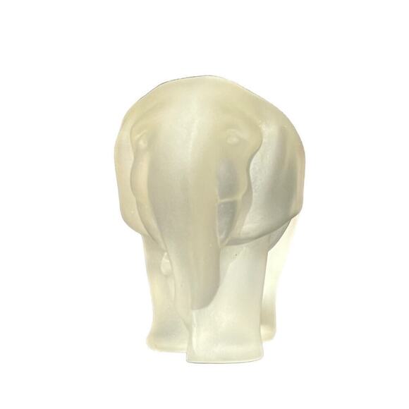 Vintage SPG Frosted Glass Standing Elephant Figurine 1991. Paperweight.Shelfdeco - Picture 5 of 7
